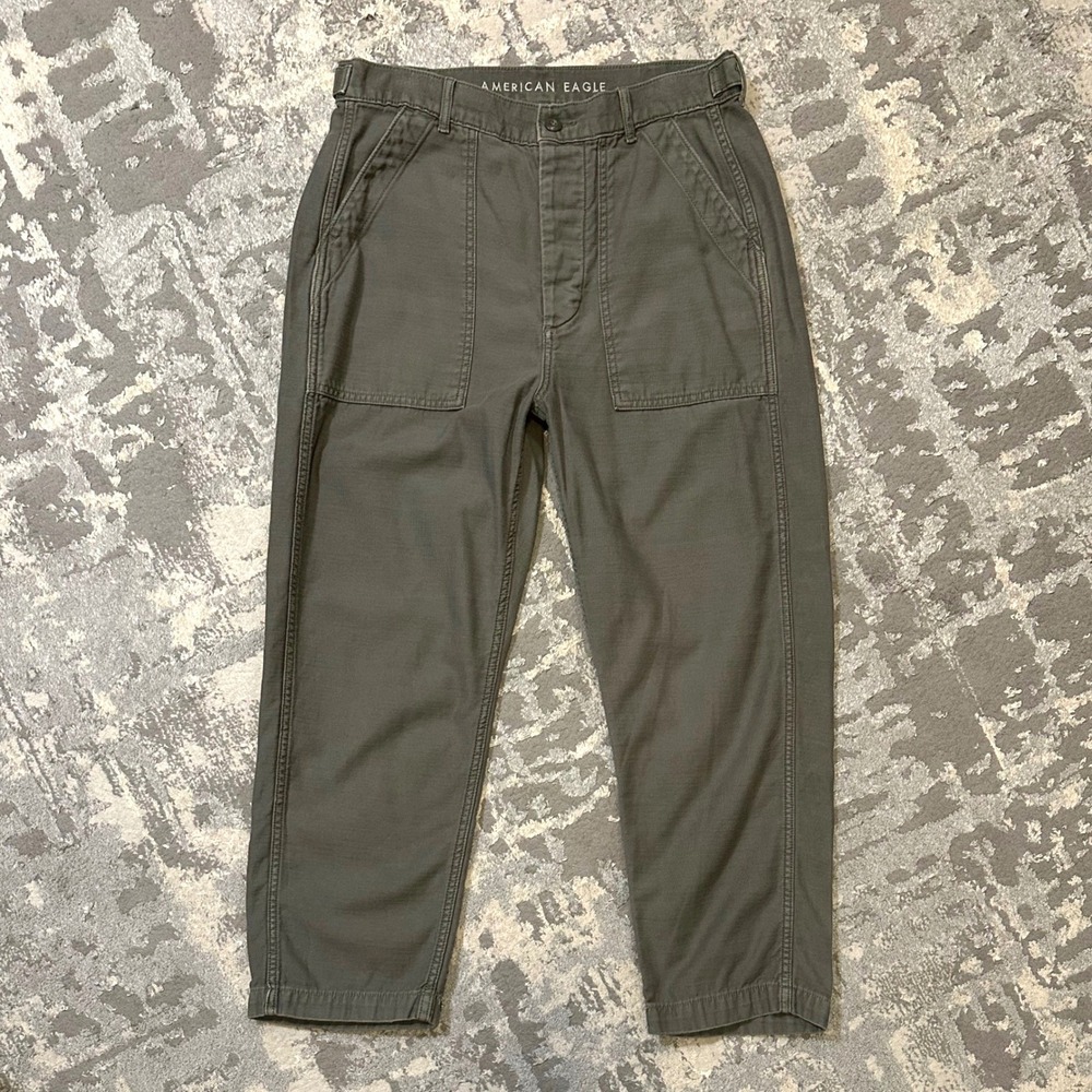 American Eagle Outfitters Olive Cropped Utility Pants